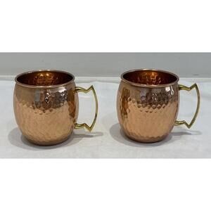 TWINE Old Kentucky Home 16 oz. Pure Copper Hammer Mule Mug w/Brass Handle (2)